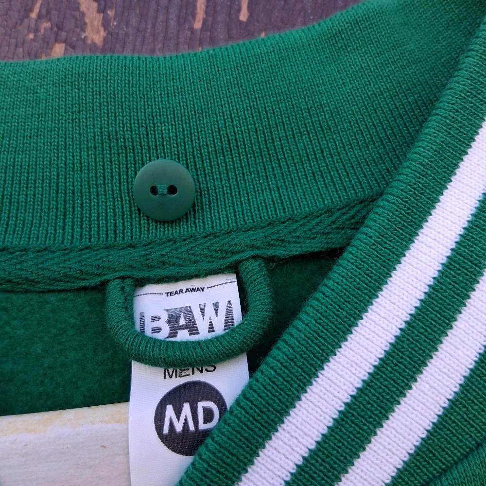 Men's Green and White Varsity Jacket